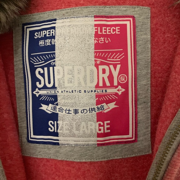 SUPERDRY zip up hoodie with Fur - Picture 5 of 8